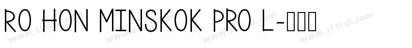 Ro Hon MinSKok Pro L字体转换